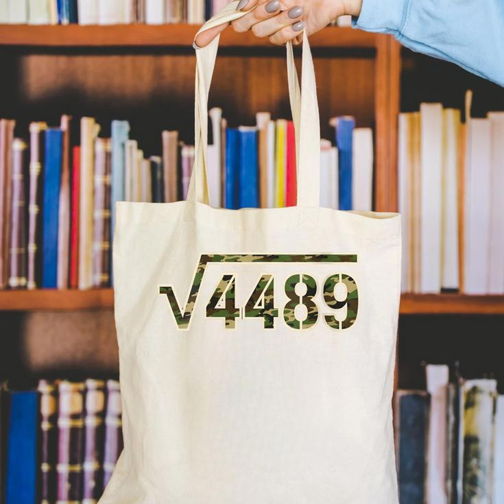 6 7 Army Camo Pattern Meme Square Root 4489 Math Teacher 67 Canvas Tote Bag, funny gift 6 7 Army Camo Pattern Meme Square Root 4489 Math Teacher 67 Canvas Tote Bag, funny gift