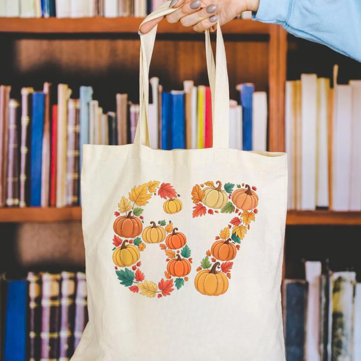 67 6 7 Fall Leaves For Teachers 67 Teacher Canvas Tote Bag, funny gift 67 6 7 Fall Leaves For Teachers 67 Teacher Canvas Tote Bag, funny gift
