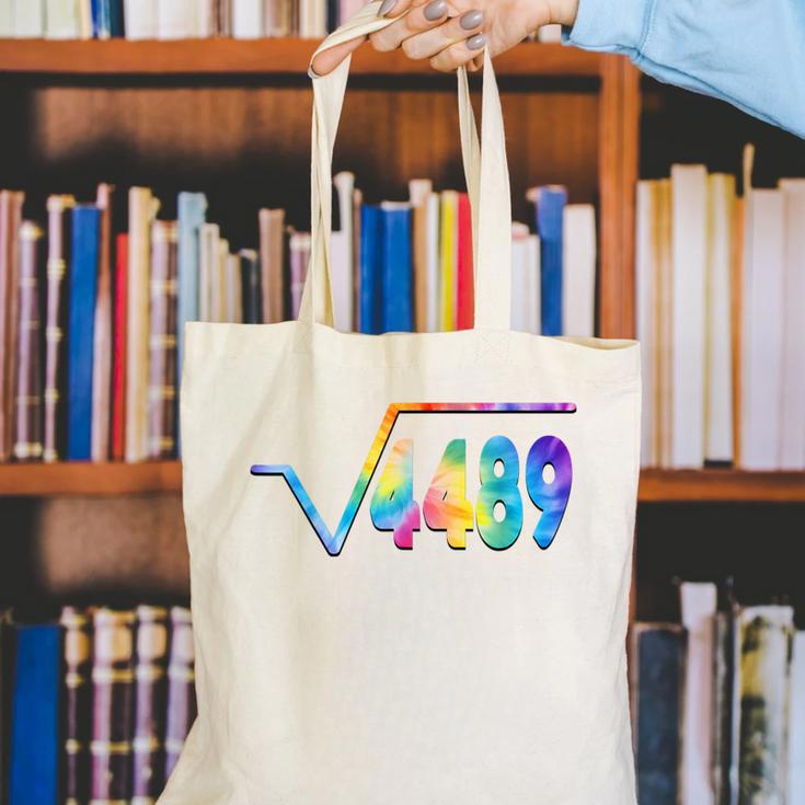 67 Meme Square Root 4489 Slang Math Teacher Tie Dye Canvas Tote Bag, funny gift