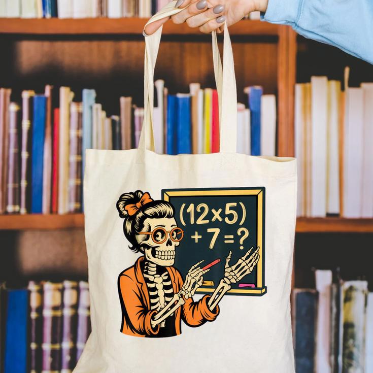 67 Teacher Halloween Skeleton Canvas Tote Bag, funny gift 67 Teacher Halloween Skeleton Canvas Tote Bag, funny gift
