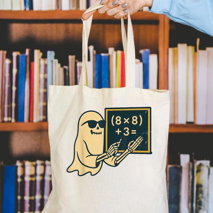 67 Teacher Halloween Skeleton Ghost Six Seven Meme Math Canvas Tote Bag, funny gift 67 Teacher Halloween Skeleton Ghost Six Seven Meme Math Canvas Tote Bag, funny gift