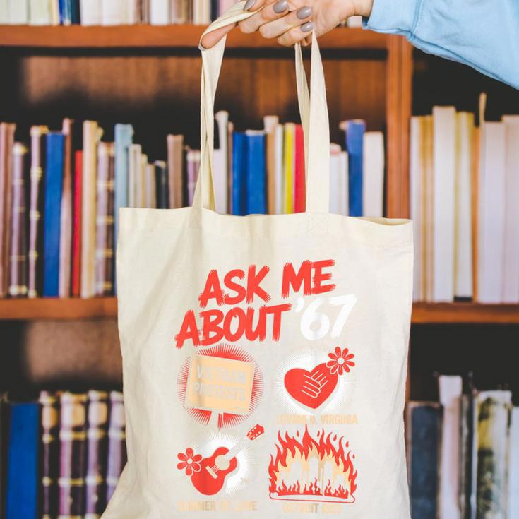 67 History Teacher Teacher 6 7 Overuse '67 Canvas Tote Bag, History Teacher Tote Bags, funny gift