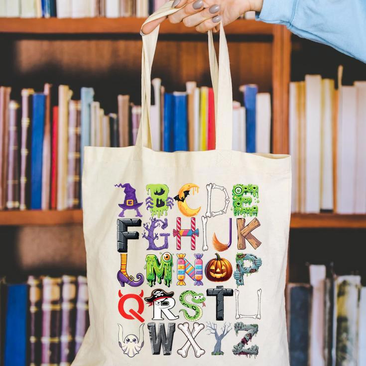ABCs Alphabet Halloween Learning Kindergarten Teachers Canvas Tote Bag, funny gift ABCs Alphabet Halloween Learning Kindergarten Teachers Canvas Tote Bag, funny gift