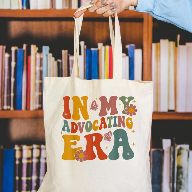 In My Advocating Era Advocate Autism Awareness Sped Teacher Men Women Kids Canvas Tote Bag, funny gift