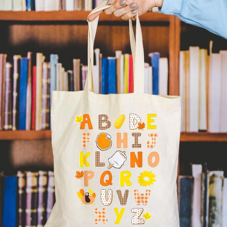 Alphabet Turkey Thanksgiving Costume Preschool Teacher Men Women Canvas Tote Bag, funny gift Alphabet Turkey Thanksgiving Costume Preschool Teacher Men Women Canvas Tote Bag, funny gift