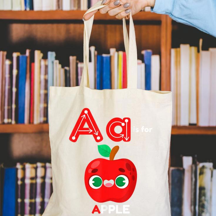 A Is For Apple Pre-K Kindergarten Teacher Student Canvas Tote Bag, funny gift A Is For Apple Pre-K Kindergarten Teacher Student Canvas Tote Bag, funny gift