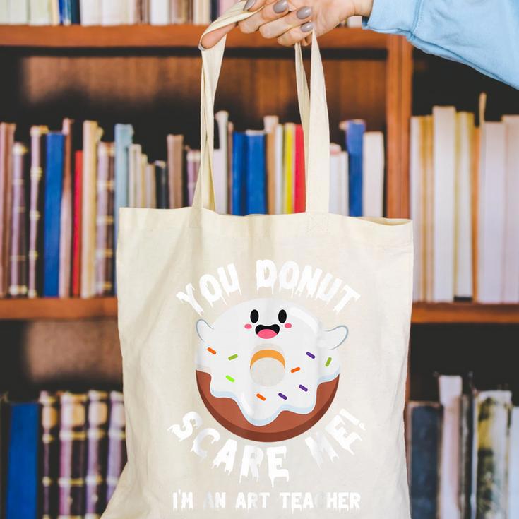 Art Teacher Halloween Donut Lover Costume Kawaii Monster Canvas Tote Bag, funny gift