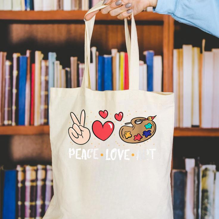 Art Teacher Peace Love Art For Artists And Painters Canvas Tote Bag, funny gift Art Teacher Peace Love Art For Artists And Painters Canvas Tote Bag, funny gift
