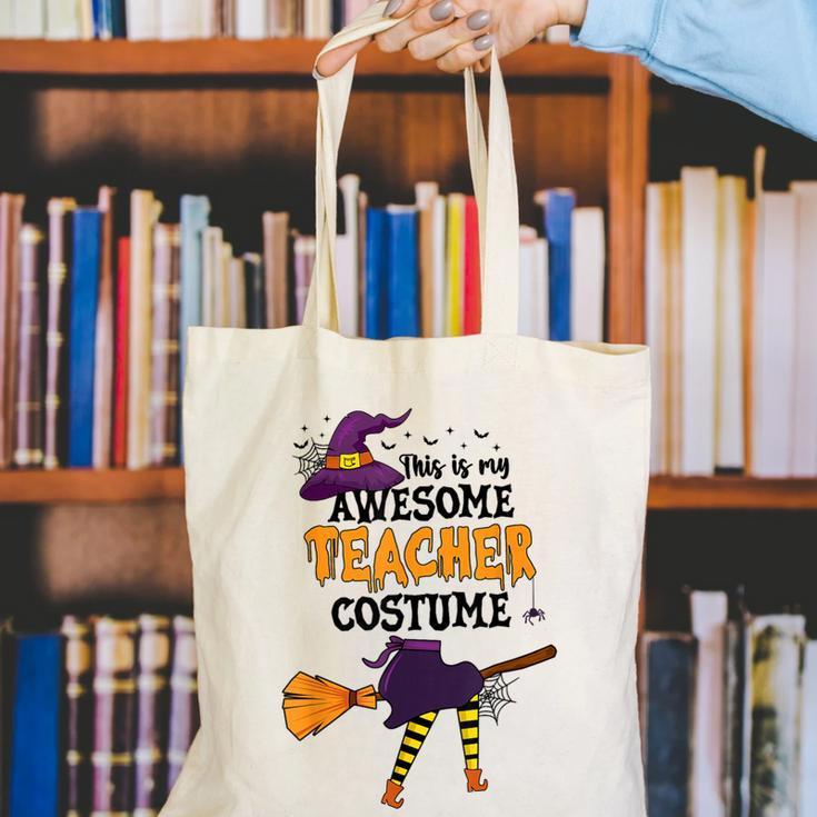 This Is My Awesome Teacher Costume Halloween Witch Canvas Tote Bag, funny gift This Is My Awesome Teacher Costume Halloween Witch Canvas Tote Bag, funny gift