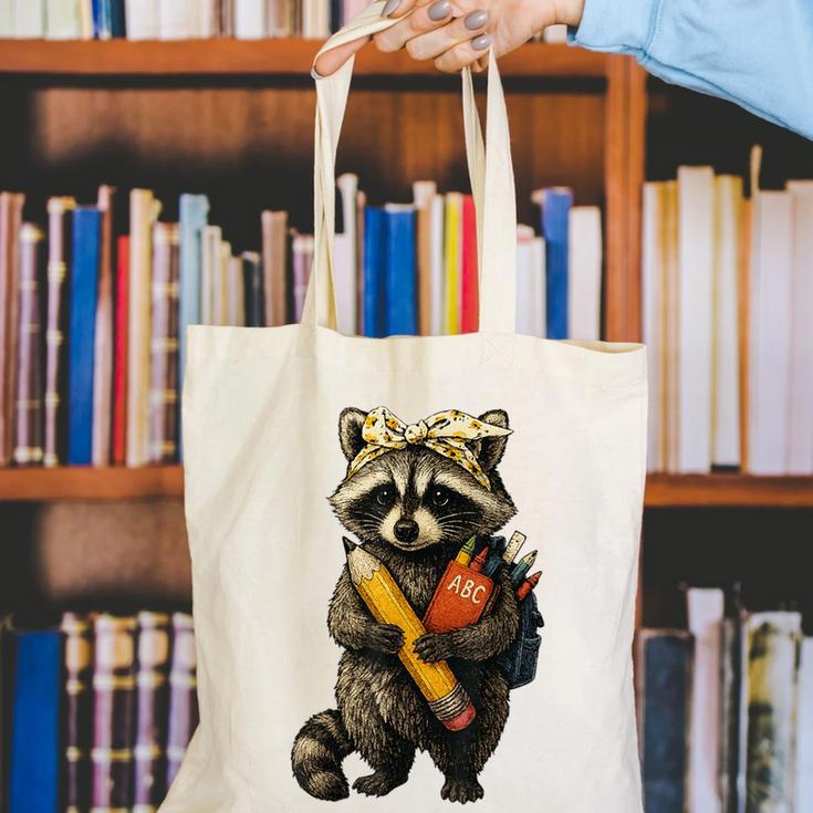 Back To School Raccoon Teachers Student Kids Canvas Tote Bag, funny gift Back To School Raccoon Teachers Student Kids Canvas Tote Bag, funny gift