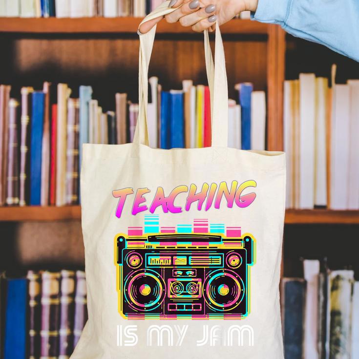 Back To School Retro Teaching Is My Jam 80s Teacher Boombox Canvas Tote Bag, funny gift Back To School Retro Teaching Is My Jam 80s Teacher Boombox Canvas Tote Bag, funny gift