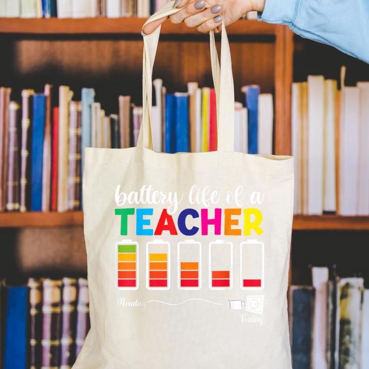 Battery Life Of a Teacher Shirt Thanksgiving Teacher Canvas Tote Bag, funny gift Battery Life Of a Teacher Shirt Thanksgiving Teacher Canvas Tote Bag, funny gift