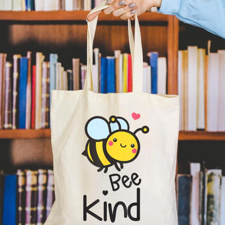 Bee Kind Bumble Bee Anti Bullying Teacher Kindness Matters Canvas Tote Bag, funny gift Bee Kind Bumble Bee Anti Bullying Teacher Kindness Matters Canvas Tote Bag, funny gift