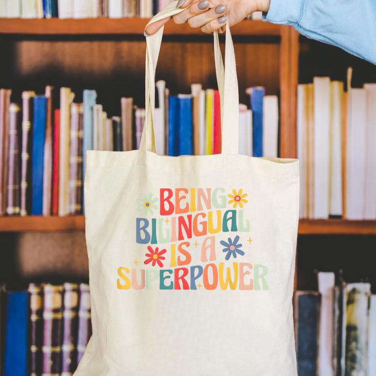 Being Bilingual Is A Superpower Back To School ESL Teacher Canvas Tote Bag, Esl Teacher Tote Bags, funny gift Being Bilingual Is A Superpower Back To School ESL Teacher Canvas Tote Bag, Esl Teacher Tote Bags, funny gift