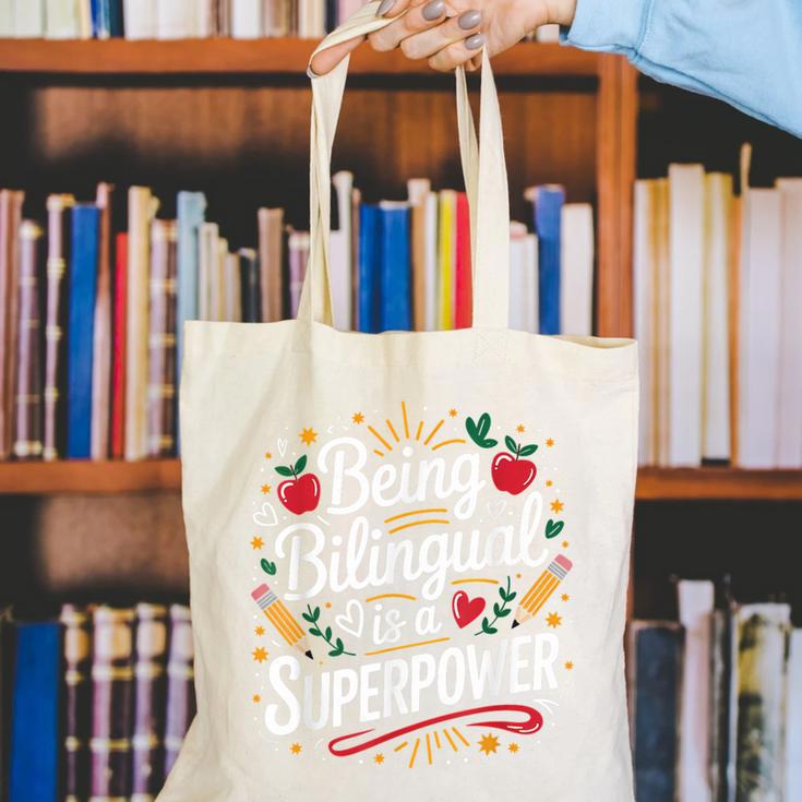 Being Bilingual Is A Superpower ESL Teacher School Canvas Tote Bag, Esl Teacher Tote Bags, funny gift Being Bilingual Is A Superpower ESL Teacher School Canvas Tote Bag, Esl Teacher Tote Bags, funny gift