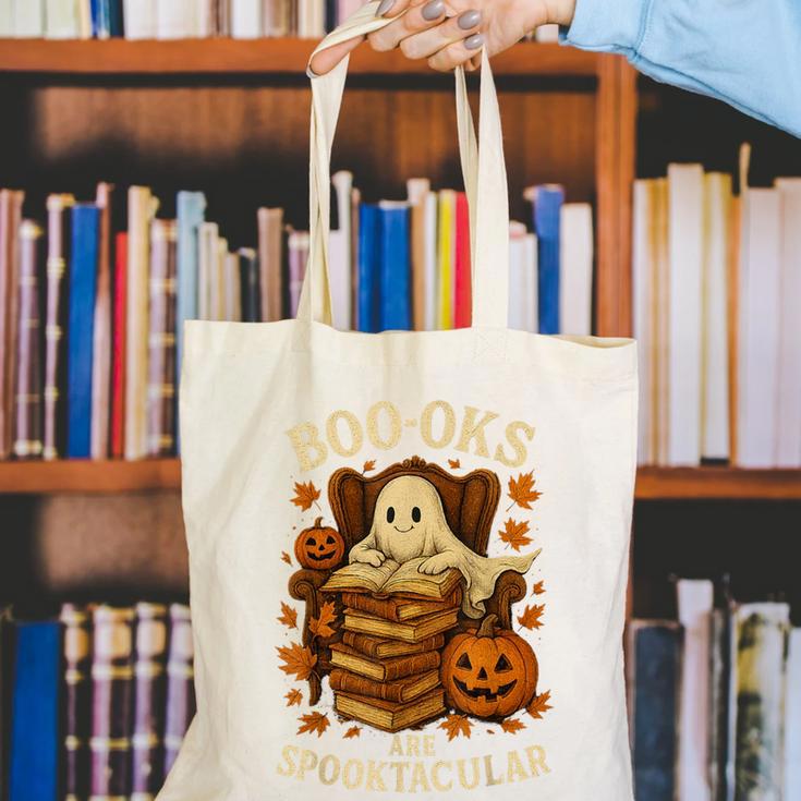 Books Are Spooktacular Ghost Book Reading Halloween Teachers Canvas Tote Bag, funny gift Books Are Spooktacular Ghost Book Reading Halloween Teachers Canvas Tote Bag, funny gift
