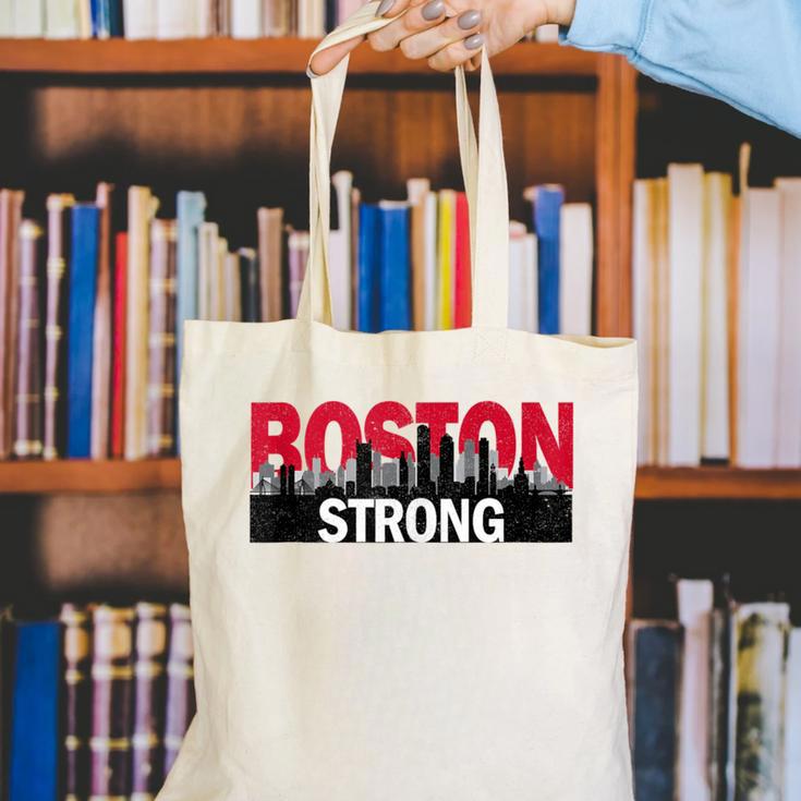 Boston Strong Logo Vintage Boston City Skyline Canvas Tote Bag, funny gift
