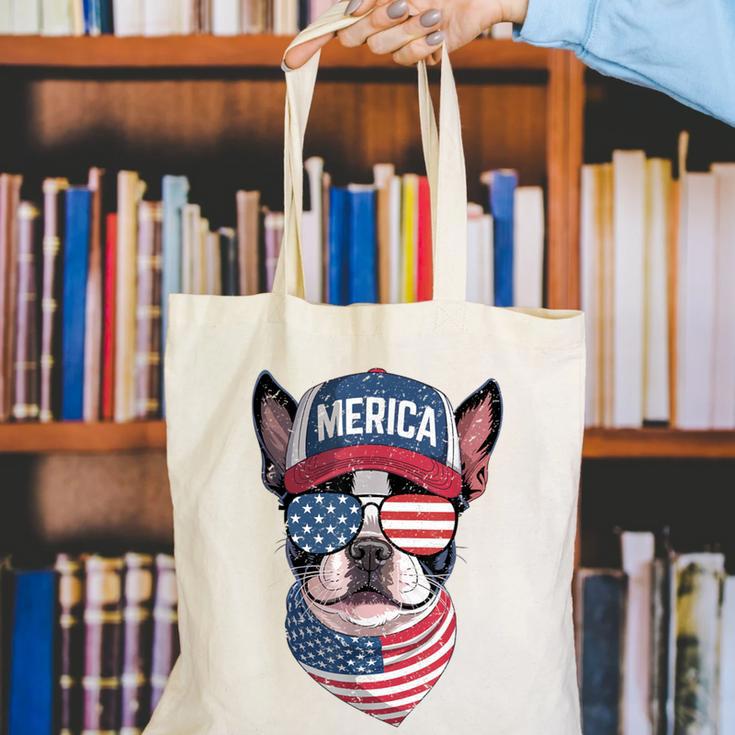 Boston Terrier 4th Of July US Merica Bostie Dog Patriotic For Men Women Kids Canvas Tote Bag, Patriotic Boston Terrier Tote Bags, Boston Terrier 4th Of July Tote Bags, funny gift