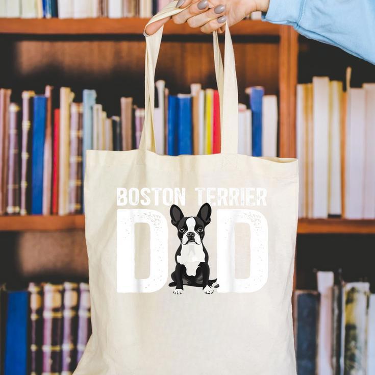 Boston Terrier Dad Of A Bostie Dad Bostie Father Canvas Tote Bag, Boston Terrier Dad Tote Bags, funny gift