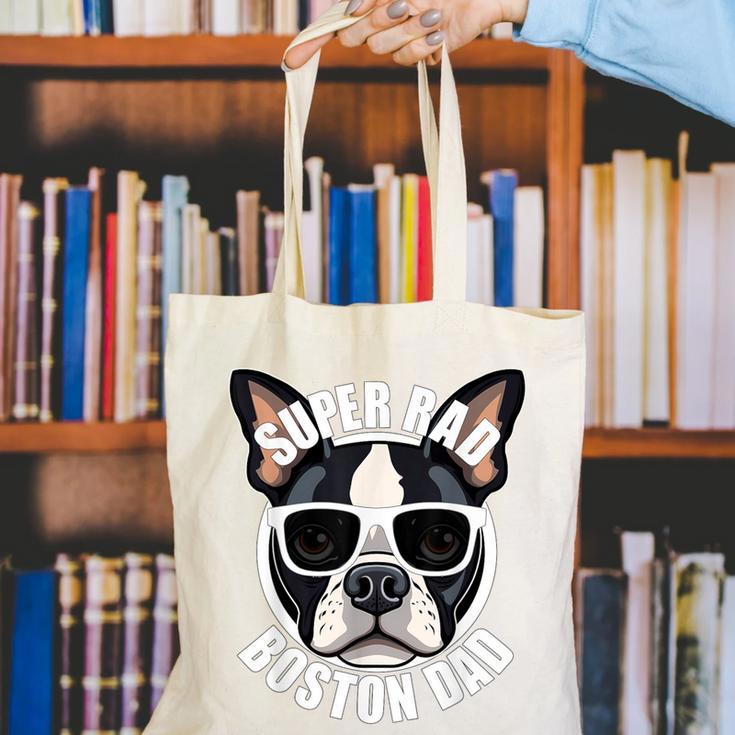 Boston Terrier Dad Father’s Day Dog Dad Men’s Canvas Tote Bag, Boston Terrier Dad Tote Bags, funny gift