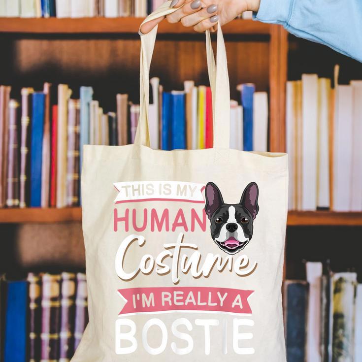 Boston Terrier Dog Bostie Halloween Costume Dog For Kids Canvas Tote Bag, Boston Terrier Halloween Tote Bags, funny gift