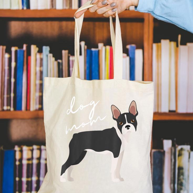 Boston Terrier Dog Mom Woman Women Canvas Tote Bag, Boston Terrier Mom Tote Bags, funny gift