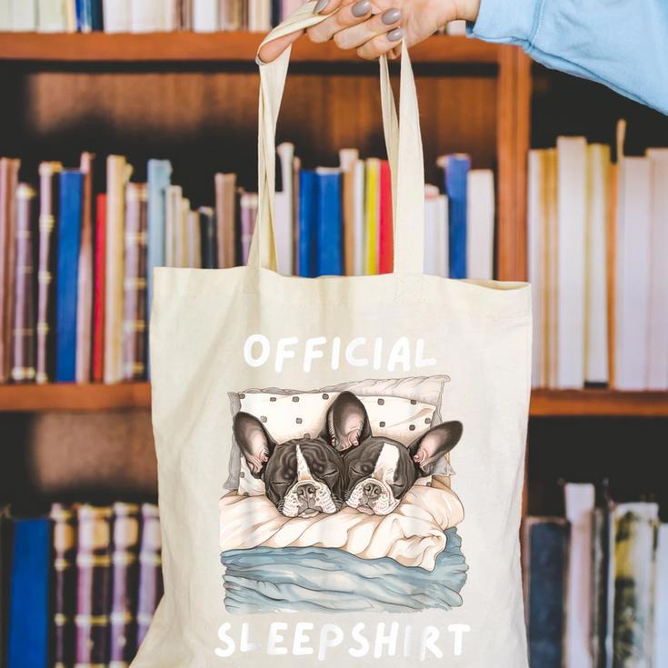 Boston Terrier Dog Official Sleepshirt Pajamas Nightgown Men Women Girls Kids Canvas Tote Bag, funny gift