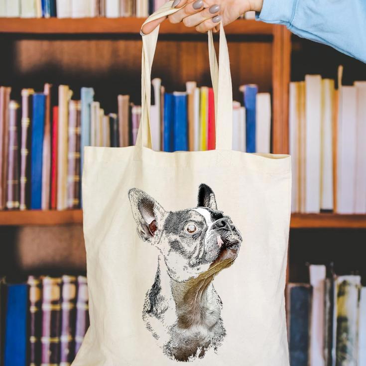 Boston Terrier Dog Graphic Pet Art Boston Terrier For Men Women Kids Canvas Tote Bag, funny gift