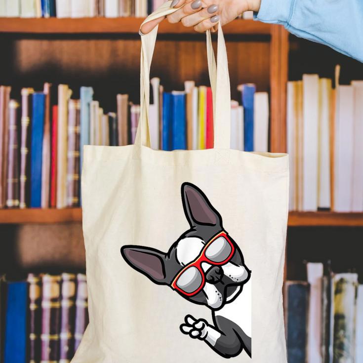 Boston Terrier Dog From Side Boston Bull Canvas Tote Bag, funny gift