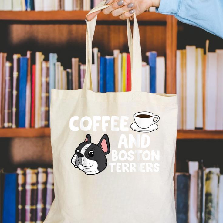 Boston Terrier Lover Coffee And Boston Terriers Canvas Tote Bag, funny gift