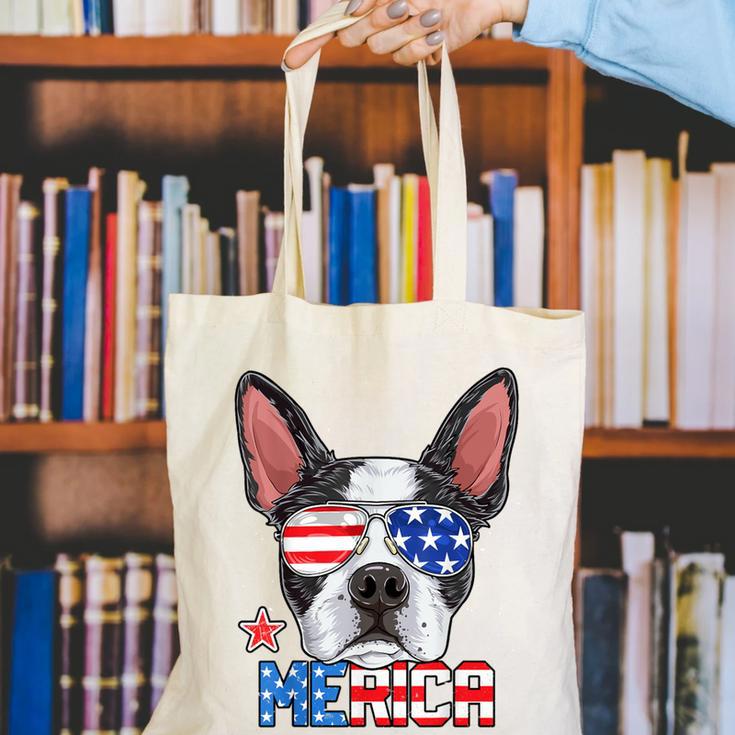 Boston Terrier Merica 4th Of July T Shirt Men Boys Dog Puppy Canvas Tote Bag, Boston Terrier 4th Of July Tote Bags, funny gift