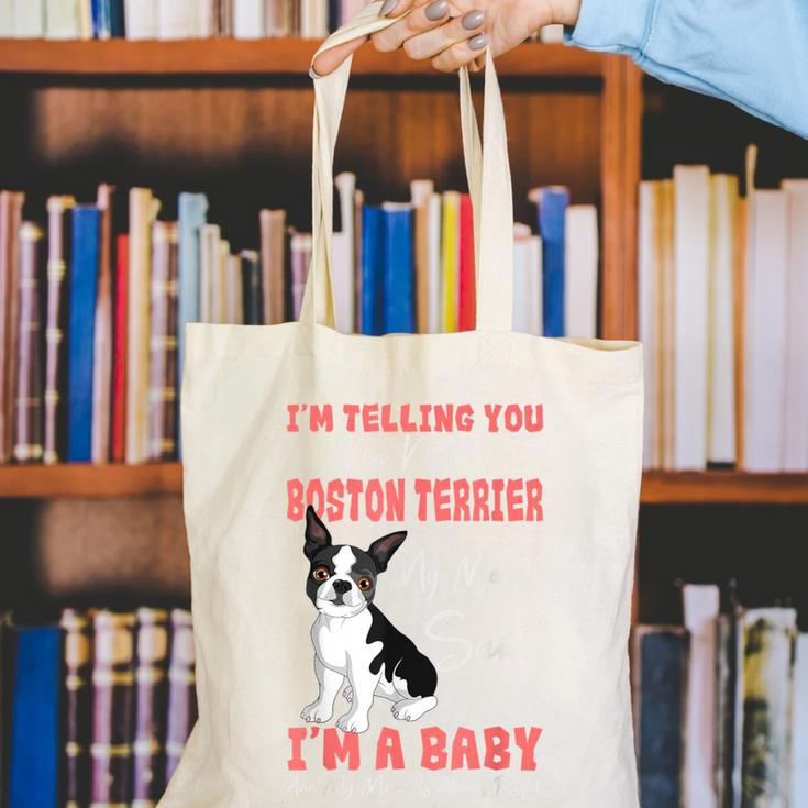 Boston Terrier Mom American Gentleman Dog Lover Mother's Day Canvas Tote Bag, Boston Terrier Mom Tote Bags, American Boston Terrier Tote Bags, funny gift
