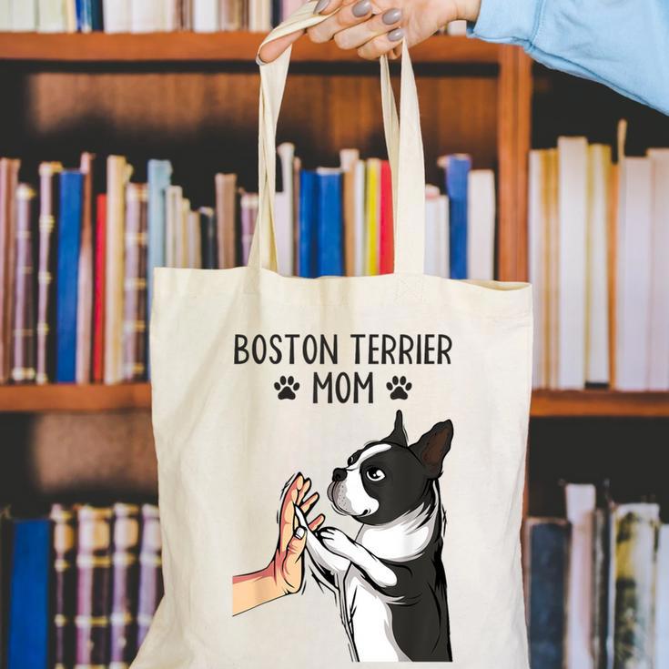 Boston Terrier Mom Dogs Mum Woman Canvas Tote Bag, Boston Terrier Mom Tote Bags, funny gift