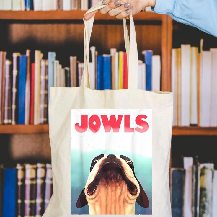 Boston Terriers Jowls Dog Mom Dog Dad Canvas Tote Bag, funny gift