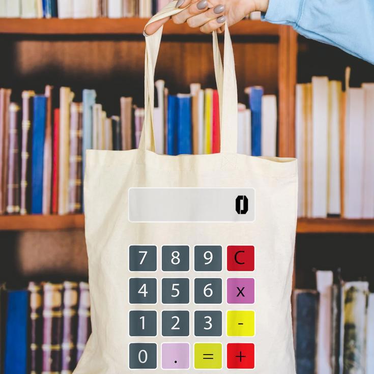 Calculator Math Teacher Halloween Costumes Women Men Adults Canvas Tote Bag, funny gift