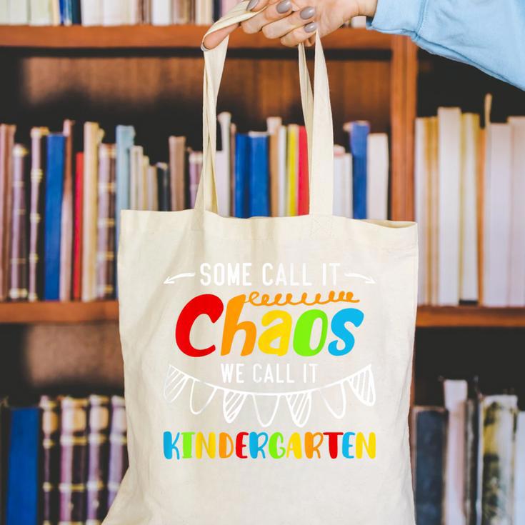 Some Call It Chaos We Call It Kindergarten Teacher Canvas Tote Bag, funny gift Some Call It Chaos We Call It Kindergarten Teacher Canvas Tote Bag, funny gift