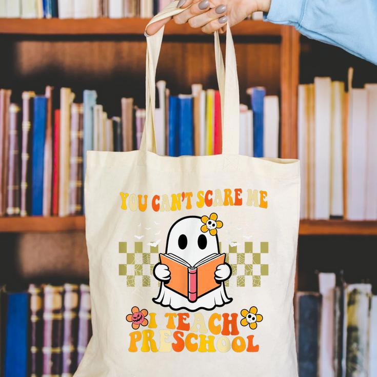You Can't Scare Me I Teach Preschool Ghost Halloween Teacher Canvas Tote Bag, funny gift You Can't Scare Me I Teach Preschool Ghost Halloween Teacher Canvas Tote Bag, funny gift