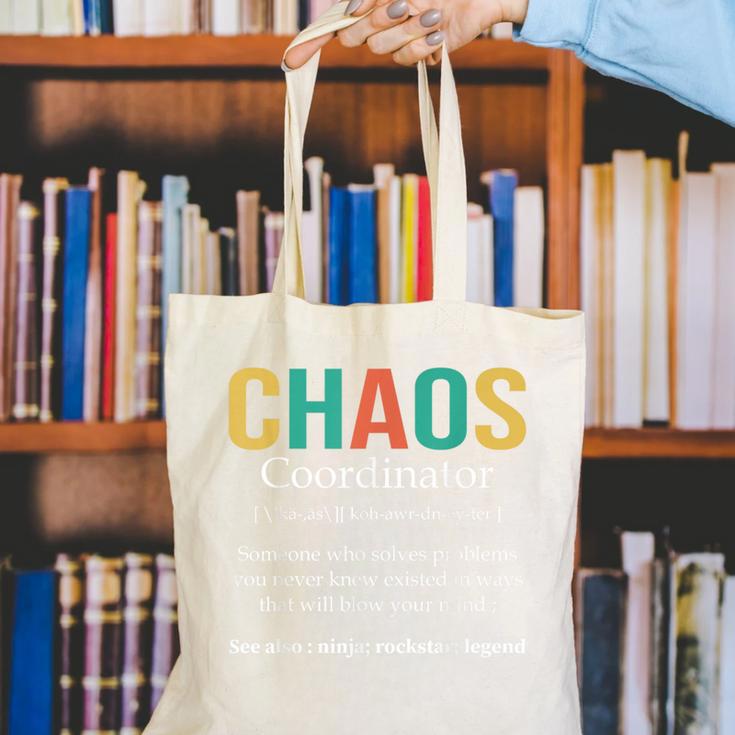 Chaos Coordinator Teacher Coworker Boss Appreciation Canvas Tote Bag, funny gift Chaos Coordinator Teacher Coworker Boss Appreciation Canvas Tote Bag, funny gift