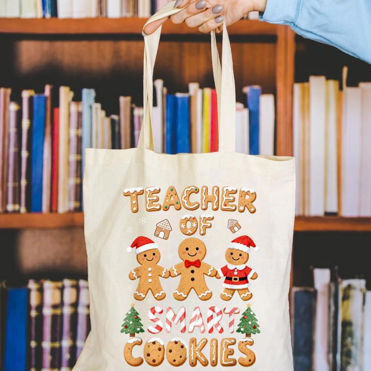 Christmas Teacher Of Smart Cookies Gingerbread Man Teaching Canvas Tote Bag, funny gift Christmas Teacher Of Smart Cookies Gingerbread Man Teaching Canvas Tote Bag, funny gift