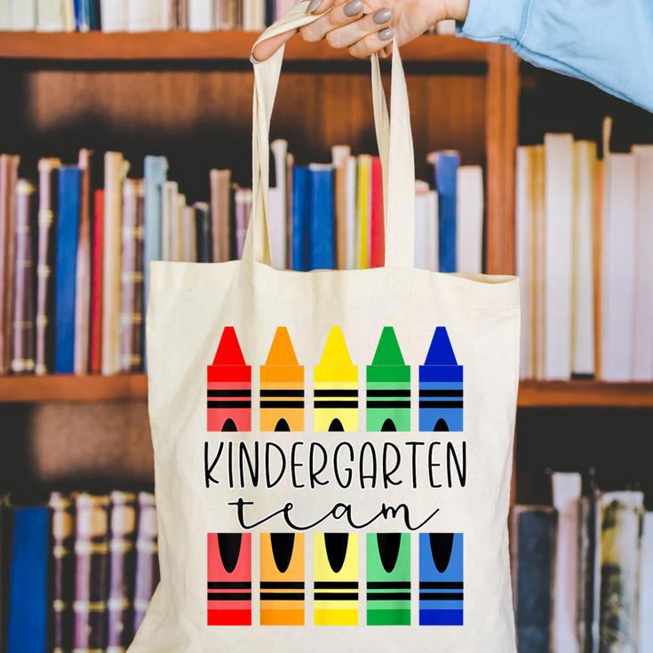 Colorful Crayon Kindergarten Team Tee For Teachers Students Men Women Kids Canvas Tote Bag, funny gift Colorful Crayon Kindergarten Team Tee For Teachers Students Men Women Kids Canvas Tote Bag, funny gift