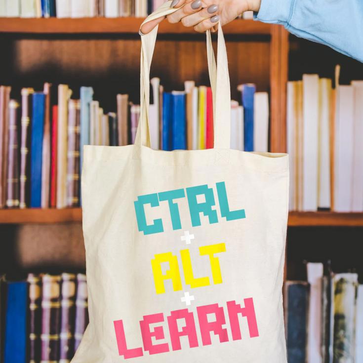 Computer Teacher Back To School Kids Ctrl Alt Learn Canvas Tote Bag, funny gift Computer Teacher Back To School Kids Ctrl Alt Learn Canvas Tote Bag, funny gift