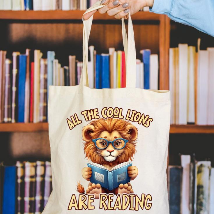 All The Cool Lions Are Reading Lion Teacher Men Women Kids Canvas Tote Bag, funny gift All The Cool Lions Are Reading Lion Teacher Men Women Kids Canvas Tote Bag, funny gift