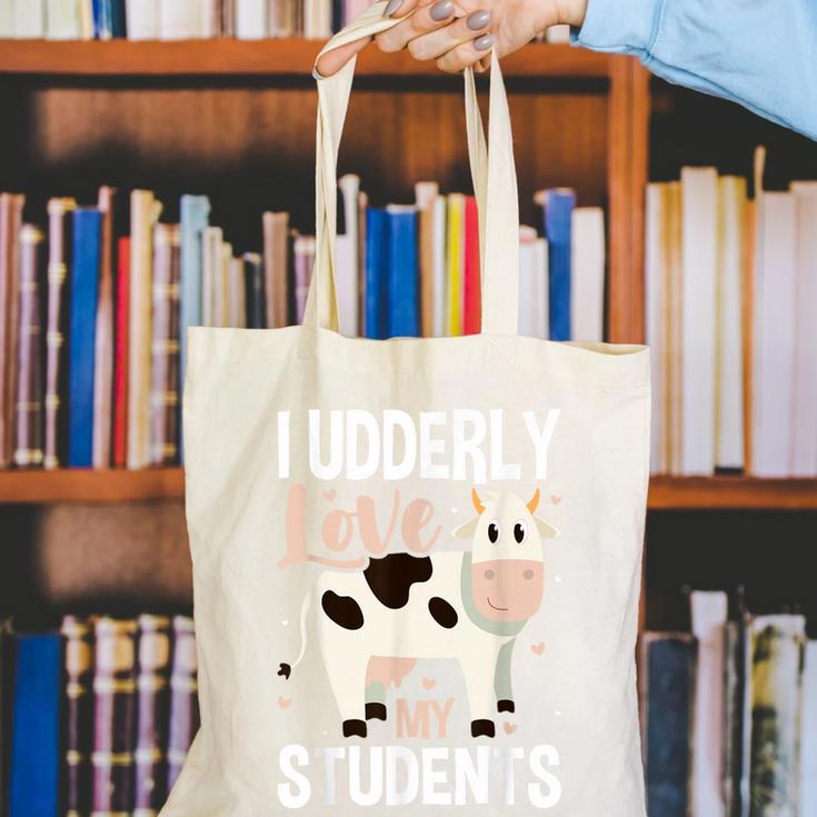 Cow Teacher Lover Canvas Tote Bag, funny gift