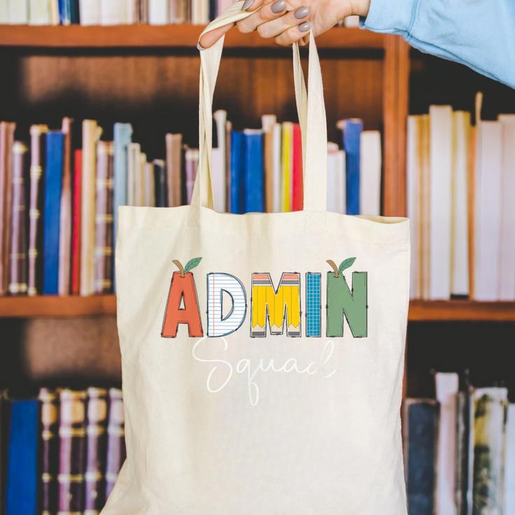 Cute Admin Squad Crew Team Back To School Teacher For Men Women Canvas Tote Bag, funny gift Cute Admin Squad Crew Team Back To School Teacher For Men Women Canvas Tote Bag, funny gift