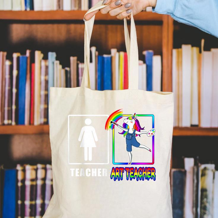 Cute Art Teacher Magical Dabbing Unicorn Artist Canvas Tote Bag, funny gift