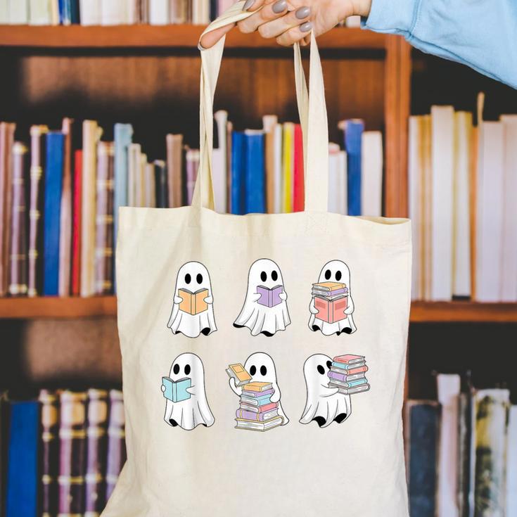 Cute Boo Ghost Reading Books Halloween Librarian Teacher Kid Canvas Tote Bag, funny gift Cute Boo Ghost Reading Books Halloween Librarian Teacher Kid Canvas Tote Bag, funny gift
