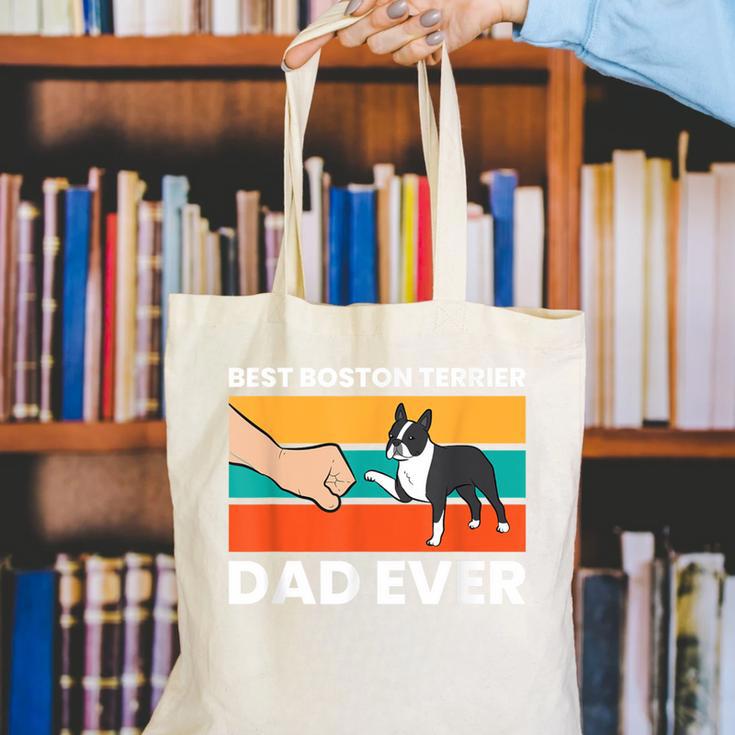 Cute Boston Terrier Best Boston Terrier Dad Ever Canvas Tote Bag, Boston Terrier Dad Tote Bags, funny gift
