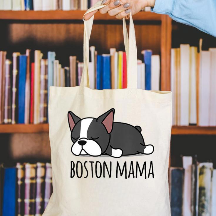 Cute Boston Terrier Boston Mama Canvas Tote Bag, funny gift