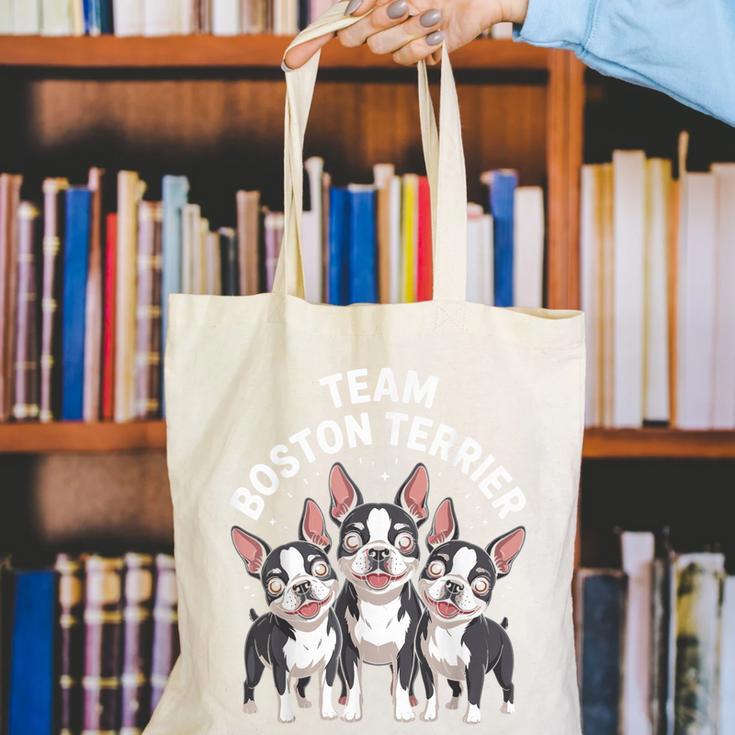 Cute Cartoon For Dog Owners Pet Team Boston Terrier Canvas Tote Bag, funny gift