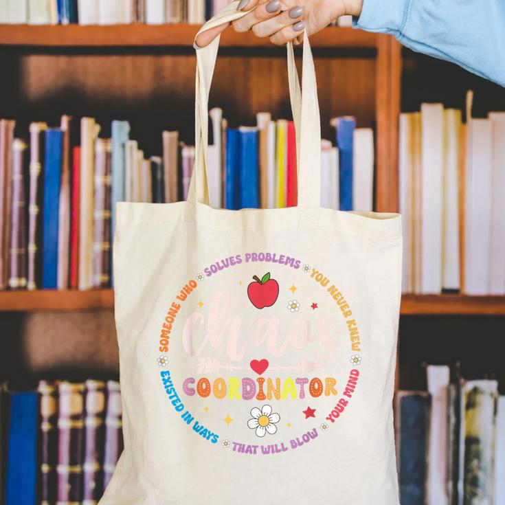 Cute Chaos Coordinator Teacher First Day Of School Canvas Tote Bag, funny gift Cute Chaos Coordinator Teacher First Day Of School Canvas Tote Bag, funny gift